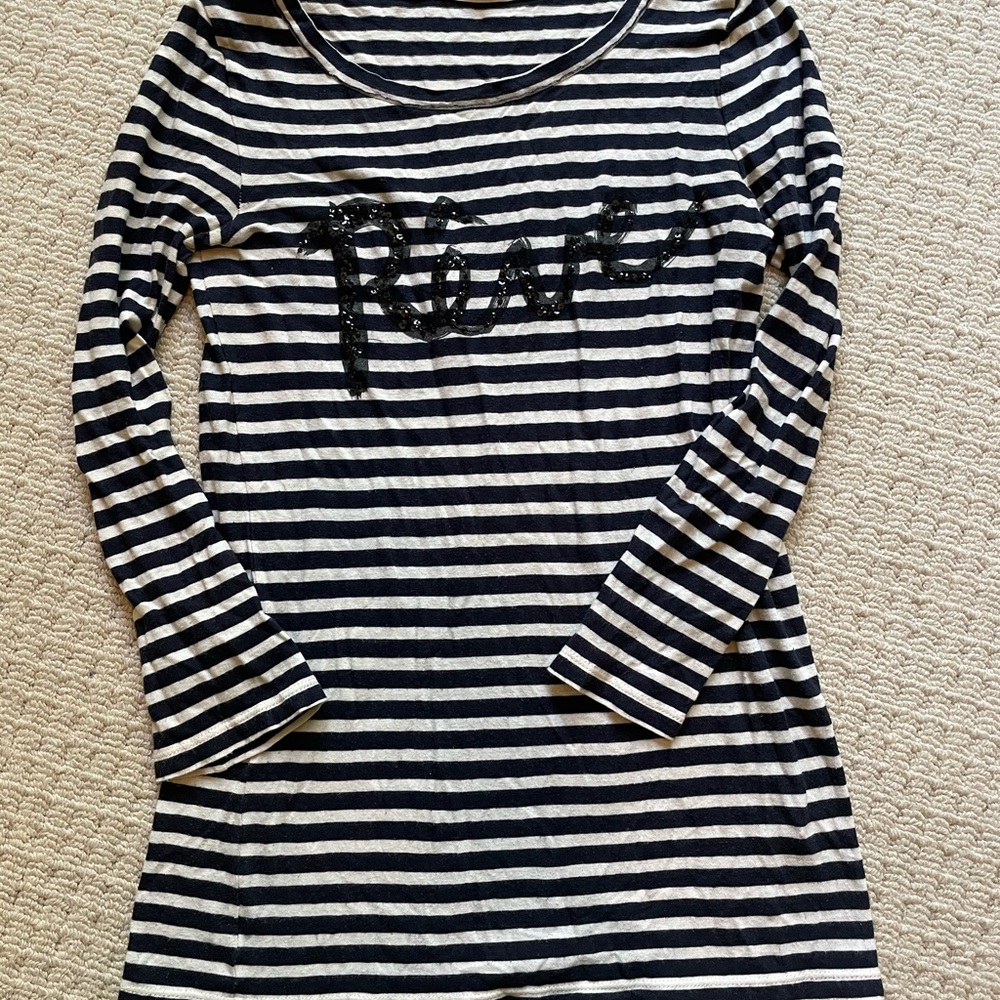 J. Crew, striped 3/4 length tee